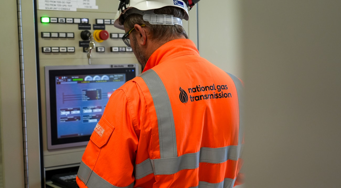 National Gas worker operating control equipment.
