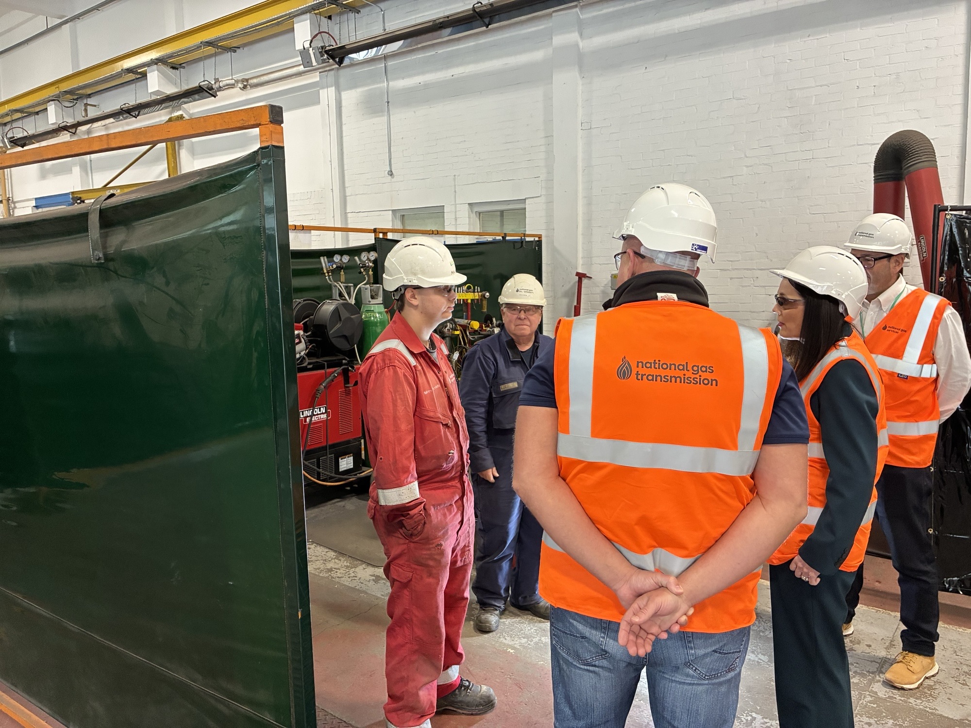Linsey Farnsworth, MP for Amber Valley meets National Gas Services employees in Ambergate
