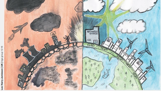 Transitioning to clean energy - competition drawing by Leo Harry Jamieson